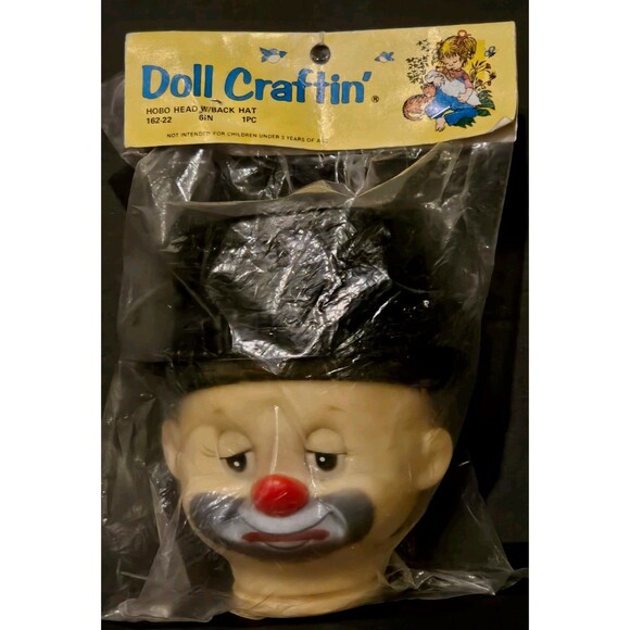 Mangelsen's Doll Craftin' Lot: Hobo Clown Head, 2 Pairs White Hands, Black Boots - Picture 3 of 14